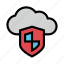 cloud, protection, safety, security, shield 