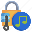 music, padlock, protect, interface, secure 