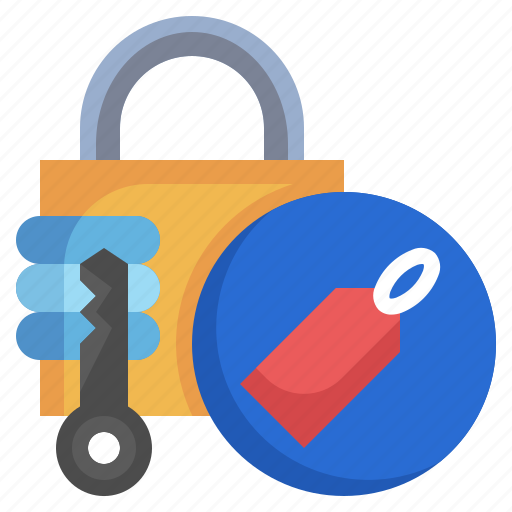 Tag, padlock, protect, interface, secure icon - Download on Iconfinder