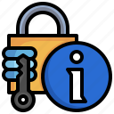 info, padlock, protect, interface, secure