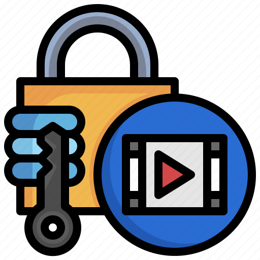 Movie, padlock, protect, interface, secure icon - Download on Iconfinder