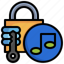 music, padlock, protect, interface, secure
