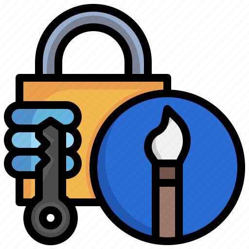Paint, padlock, protect, interface, secure icon - Download on Iconfinder