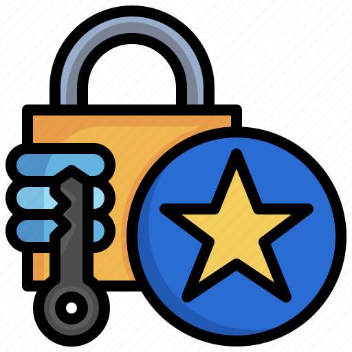 Star, padlock, protect, interface, secure icon - Download on Iconfinder