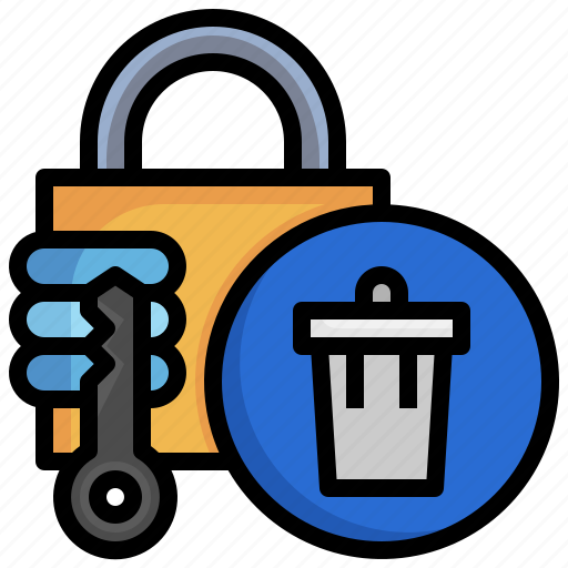 Trash, padlock, protect, interface, secure icon - Download on Iconfinder