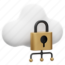 cloud, lock, padlock, protect, password, security, protection, database, server 