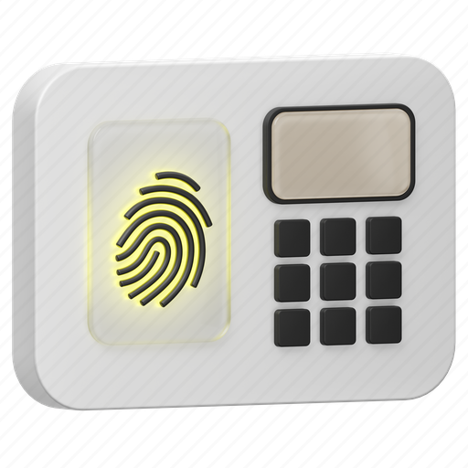 Fingerprint, scan, scanner, identification, security, search, code 3D illustration - Download on Iconfinder