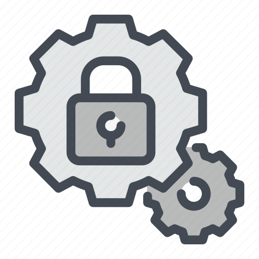 Cogwheel, gear, lock, padlock, password, protection, security icon - Download on Iconfinder