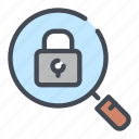 find, lock, padlock, password, protection, search, security