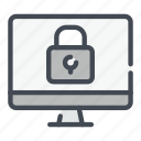 computer, lock, monitor, padlock, password, protection, security