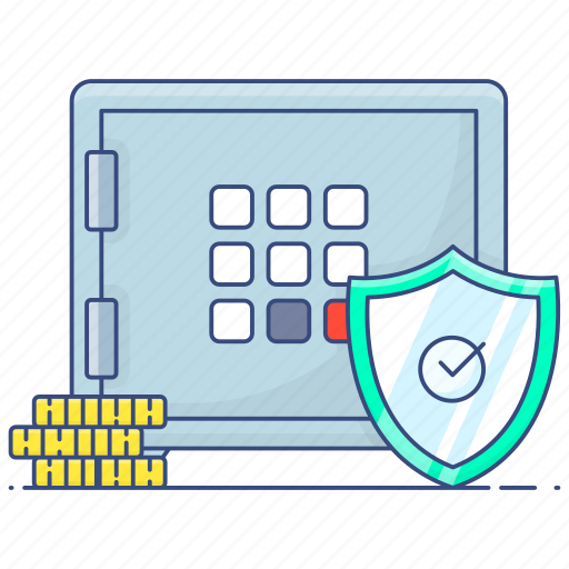 Secure, vault, bank locker, safe box, secure vault, bank vault, digital locker icon - Download on Iconfinder