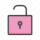 lock, open, padlock, protection, security, unlock