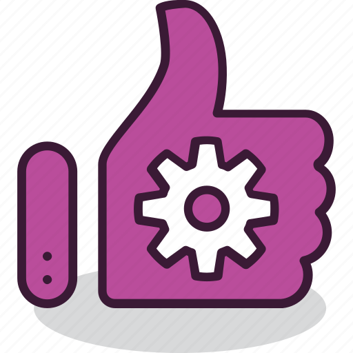 Gear, good, like, reliability, security, thumb up, trustworhty icon - Download on Iconfinder