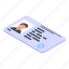 security, service, id, card, isometric 