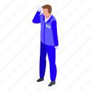 security, service, worker, isometric