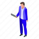 security, service, hand, scan, isometric