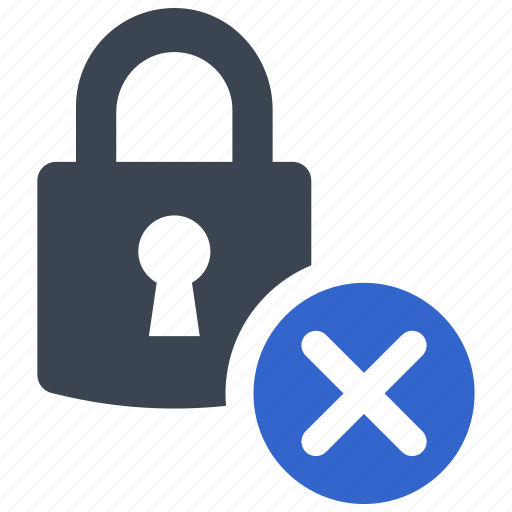 Lock, padlock, locked, security, secure, cancel, remove icon - Download on Iconfinder