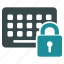 keypad, locked, keyboard, lock, padlock, safety, security 