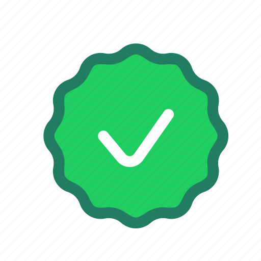 Verified, verification, authentication, label, badge, sticker, checkmark icon - Download on Iconfinder