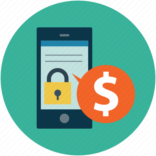 Mobile with dollar and lock, online business, online business security, online transaction concept, online withdrawal concept icon - Download on Iconfinder