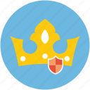crow shield, crown and shield, crown with shield, protection, safety concept