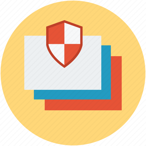 Data safety, papers shield, protected files, safe documentation, secure data, secure documentation icon - Download on Iconfinder