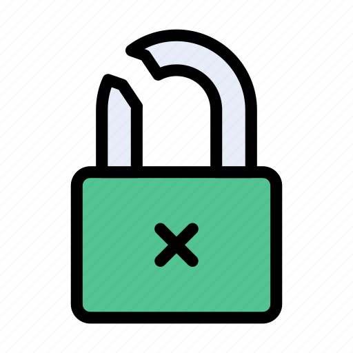 Broken, lock, padlock, protection, security icon - Download on Iconfinder
