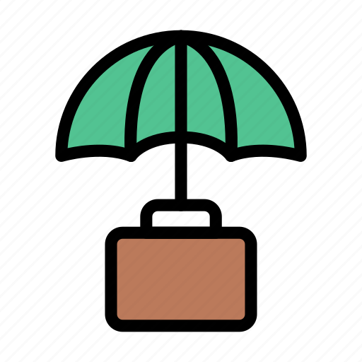 Bag, briefcase, protection, secure, umbrella icon - Download on Iconfinder