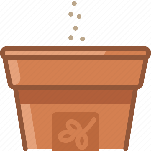 Earthen, flowerpot, gardening, pouring, seeding, seeds icon - Download on Iconfinder