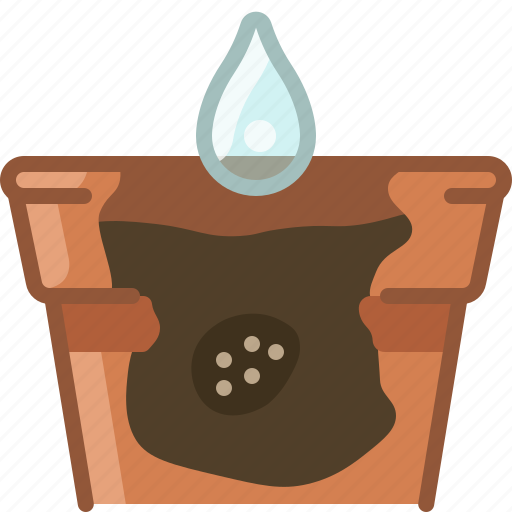 Drop, earthen, flowerpot, seeding, seeds, watering icon - Download on Iconfinder