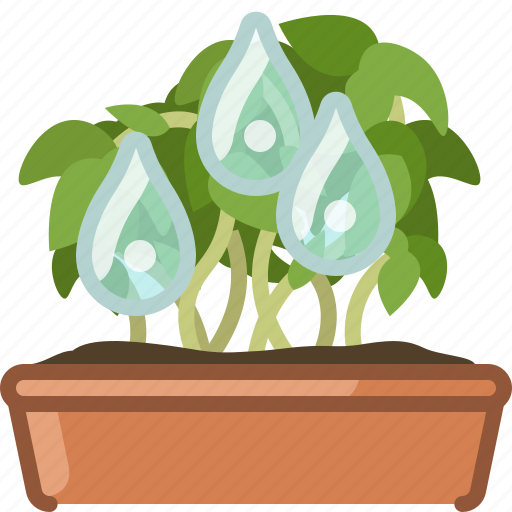Drops, earthen, flowerpot, gardening, seeding, watering icon - Download on Iconfinder