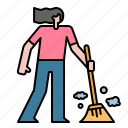 cleaning, brush, household, housekeeping, sweeping, broom