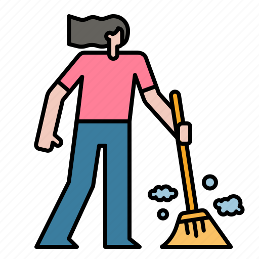 Cleaning, brush, household, housekeeping, sweeping, broom icon - Download on Iconfinder