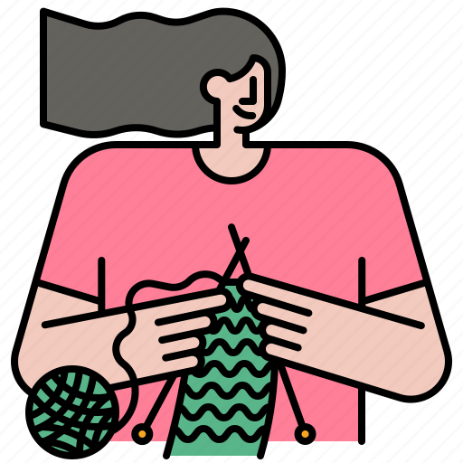Knitting, handmade, crochet, handcraft, craft, thread, needle icon - Download on Iconfinder