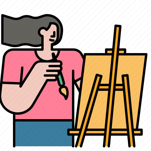 Paint, drawing, artist, painter, woman, artistic, painting icon - Download on Iconfinder