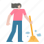 cleaning, brush, household, housekeeping, sweeping, broom 