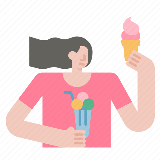 Dessert, sweet, ice, cream, girl, woman, holidays icon - Download on Iconfinder