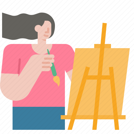Paint, drawing, artist, painter, woman, artistic, painting icon - Download on Iconfinder