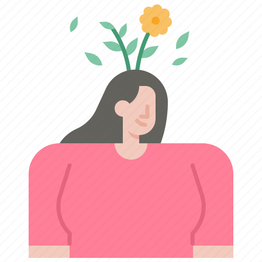 Positive, thinking, psychology, head, flower, mental, health icon - Download on Iconfinder