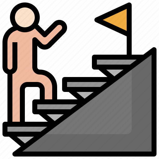 Stairs, climbing, goal, reach, business icon - Download on Iconfinder