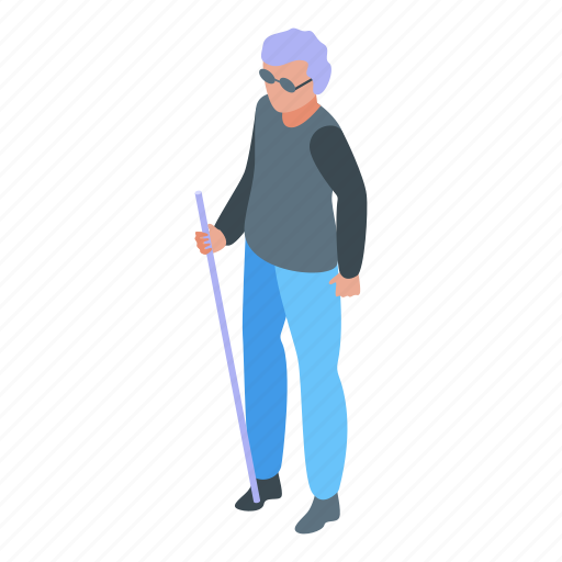 Blind, granny, isometric icon - Download on Iconfinder