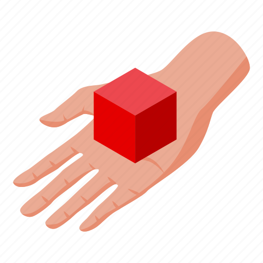Take, red, cube, isometric icon - Download on Iconfinder