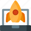 launch, laptop, rocket, space, spaceship, start, startup 