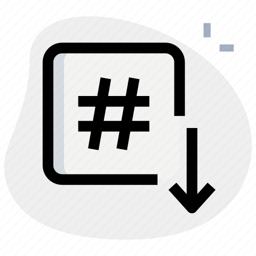 Hashtag, down, web, apps, seo icon - Download on Iconfinder