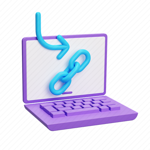 Laptop, link, external, external link, computer, url, arrow 3D illustration - Download on Iconfinder