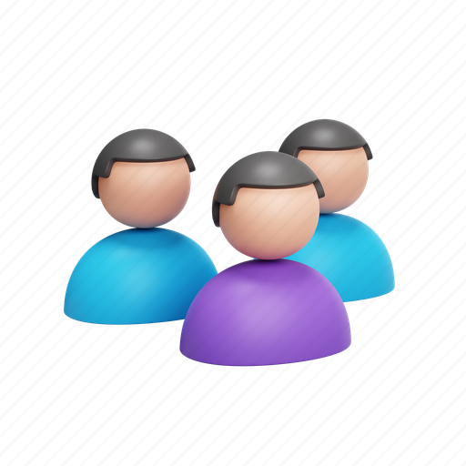 Group, render, target group, people, friends, group conversation, team 3D illustration - Download on Iconfinder