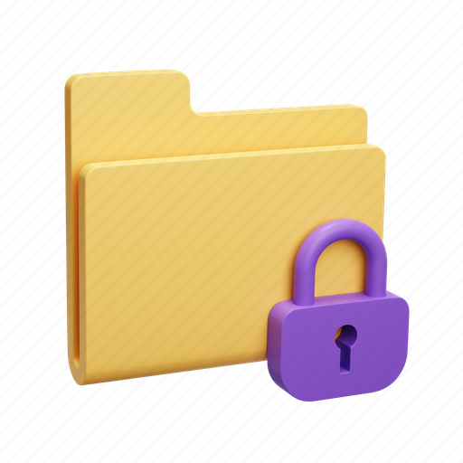 Lock, folder, render, close, private, security, files 3D illustration - Download on Iconfinder