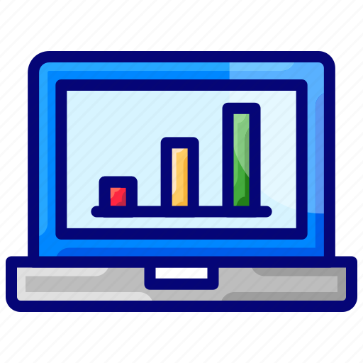 Analytics, bar chart, laptop, seo marketing, statistics icon - Download on Iconfinder