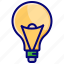 bulb, idea, light, quiz, solution 
