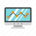 arrow, business, chart, computer, diagram, growth, monitor 